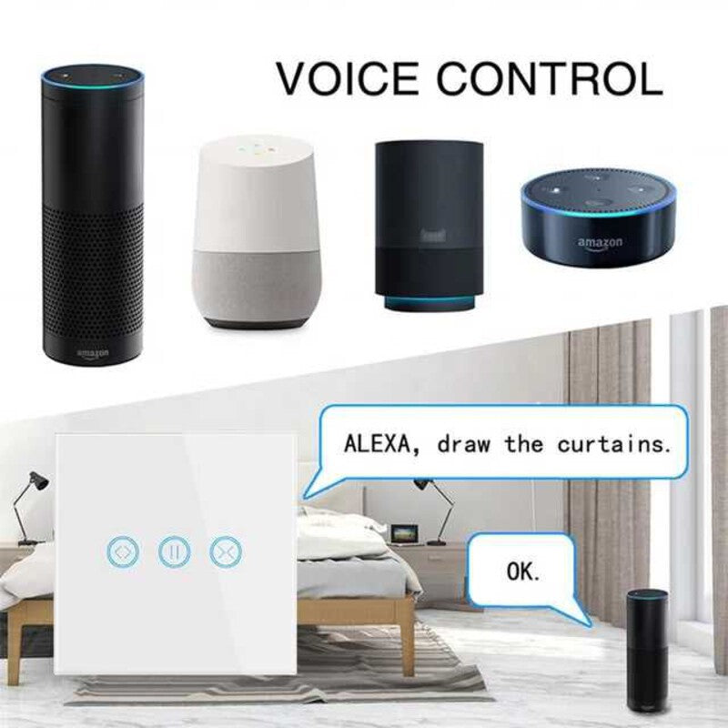Intrerupator smart WiFi BLE 1800W jaluzele panou sticla TUYA Intrerupator smart WiFi BLE 1800W jaluzele panou sticla TUYA